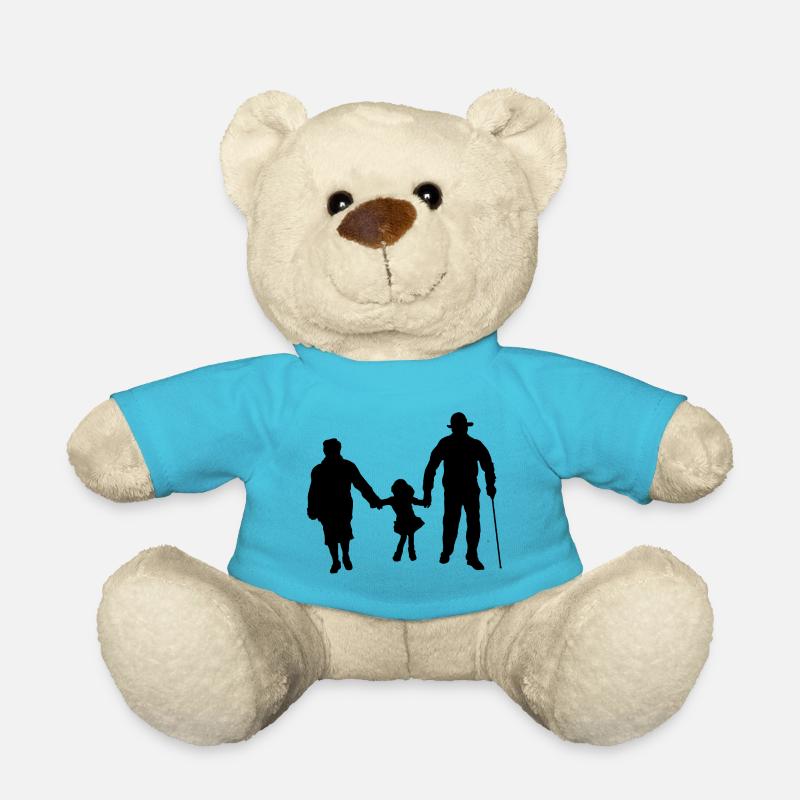 Grands-parents et enfant - Nounours - bleu outremer