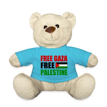 Free gaza Free palestine - Teddy Bear - atoll blue - Front