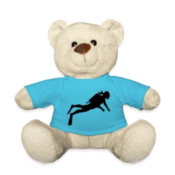 Taucher Sport Bewegung Geschenk Cool - Teddy - Atollblau - Vorne
