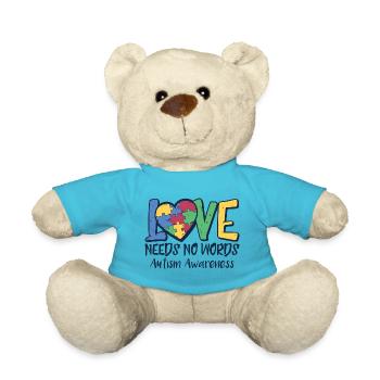 Autism autistic autistic Autism - Teddy Bear - atoll blue - Front