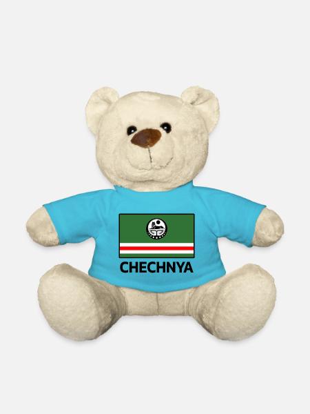 Tchétchénie Tchétchène Tschetschenien Tschetschene Drapeau - Nounours - bleu outremer