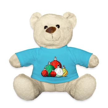 Christmas Decoration Balls - Teddy Bear - atoll blue - Front