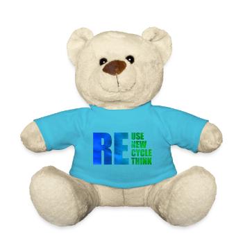Reuse Renew Recycle Rethink - Teddy Bear - atoll blue - Front