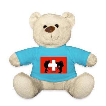 Switzerland, my country with a flag - Teddy Bear - atoll blue - Front