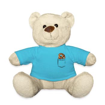 Meine Brezn in der Tasche - Brezel, Brusttasche - Teddy - Atollblau - Vorne