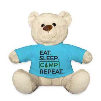 Chemise de camping, cadeau pour les amateurs de camping / randonnée - Nounours - bleu outremer - Devant