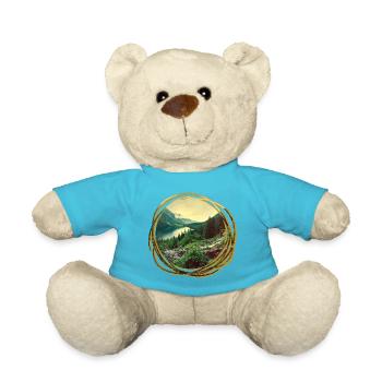 Nature Adventure Adventure Forest Mountains Mountains Lake - Teddy Bear - atoll blue - Front