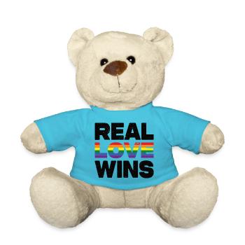Real Love Wins LGBTQ Rainbow Gay Pride - Teddy - Atollblau - Vorne