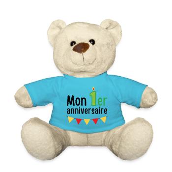 Mon premier anniversaire - Nounours - bleu outremer - Devant