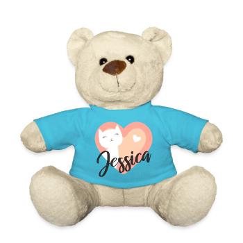 Jessica Name Vorname Kätzchen - Teddy - Atollblau - Vorne