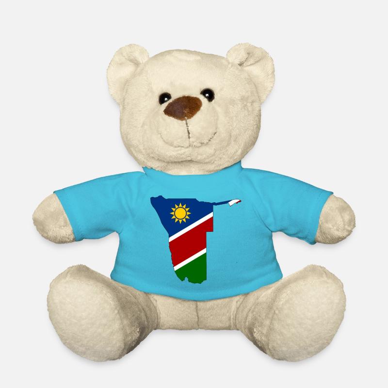 Namibia Flagge Landkarte - Teddy - Atollblau