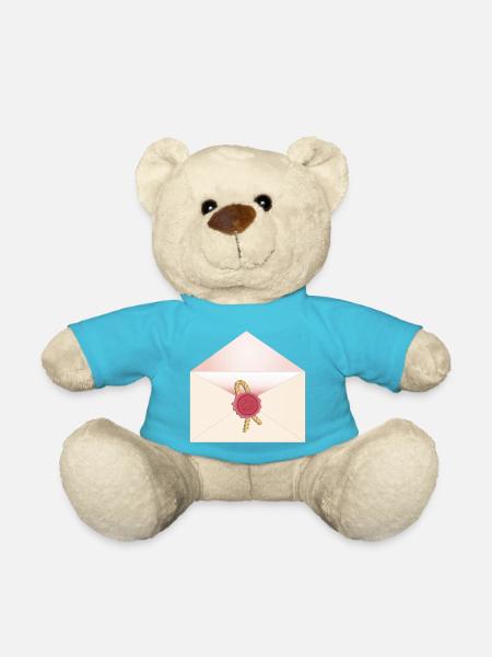 geöffneter Briefumschlag mit Siegel - Teddy - Atollblau