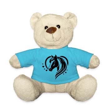 Coeur de tête de cheval - Nounours - bleu outremer - Devant