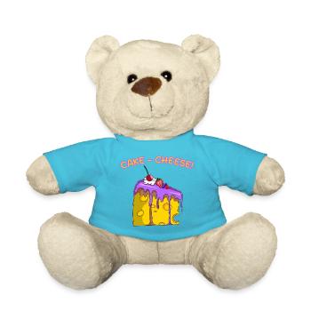 Cheese Lovers Funny Cute Cake Design for Foodies - Teddy Bear - atoll blue - Front