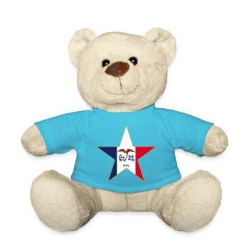 Iowa Fan T-Shirt – Your State! - Teddy Bear - atoll blue - Front