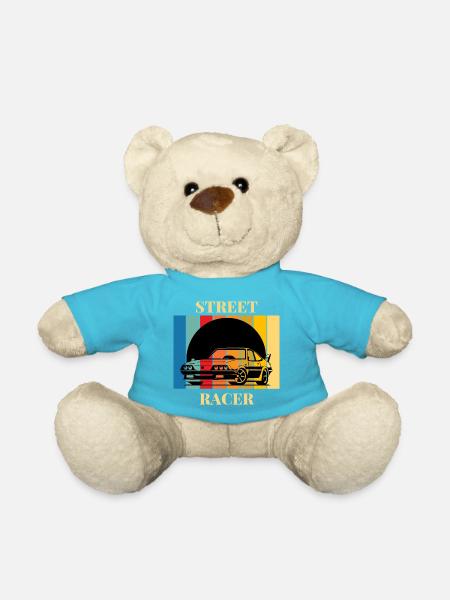 Vintage Rennwagen Street Art Design - Teddy - Atollblau