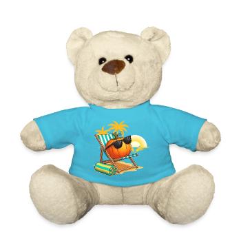 Autumnal pumpkin lounge with sunglasses - Teddy Bear - atoll blue - Front