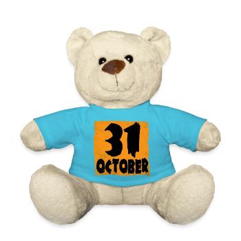 T-shirt Halloween Trick or Treat 31 octobre - Nounours - bleu outremer - Devant