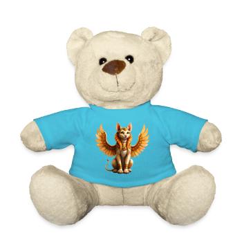 Chat ailé doré - Nounours - bleu outremer - Devant