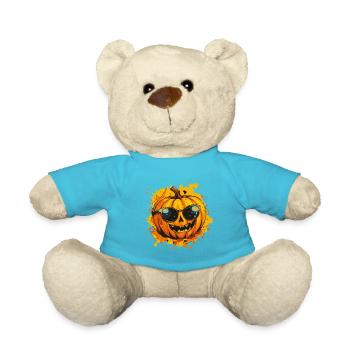 Kürbis mit Sonnenbrillen Grinser - Teddy - Atollblau - Vorne