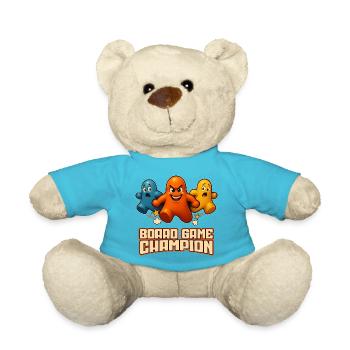 Board Game Champion – Funny Game Pieces - Teddy Bear - atoll blue - Front