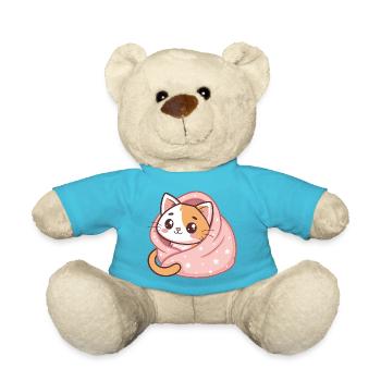 Chaton adorable dans une couverture étoilée - Nounours - bleu outremer - Devant