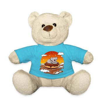 Koala auf Donut im Abendrot - Teddy - Atollblau - Vorne