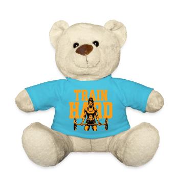 Train Hard – Fitness Motivation - Teddy Bear - atoll blue - Front