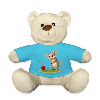 Niedliche Maus beim Golfspielen - Teddy - Atollblau - Vorne