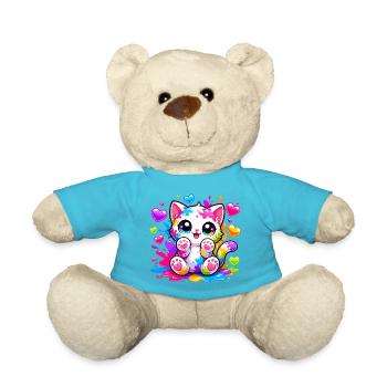 Explosion de couleurs de l’art du chat - Nounours - bleu outremer - Devant