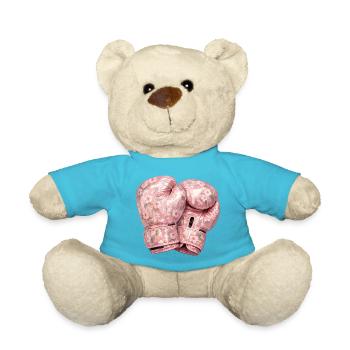Gants de boxe floraux - Nounours - bleu outremer - Devant