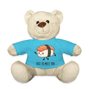 Rice To Meet You - Teddy Bear - atoll blue - Front