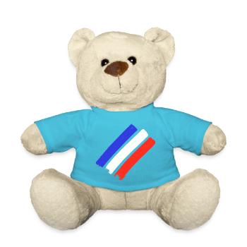 France Flag - Stripes - Teddy Bear - atoll blue - Front