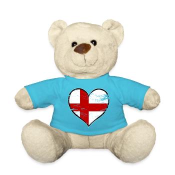 Drapeau du cœur anglais utilisé - Nounours - bleu outremer - Devant