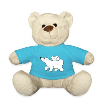 Niedlicher Lustiger Cooler Baby Eisbär Winter - Teddy - Atollblau - Vorne