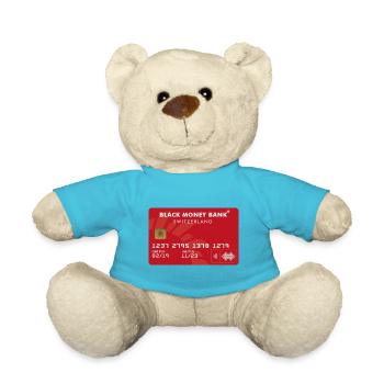 Black Money Bank credit card - Teddy Bear - atoll blue - Front
