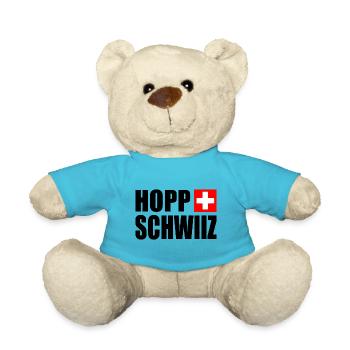 Hopp schwiiz - Teddy Bear - atoll blue - Front
