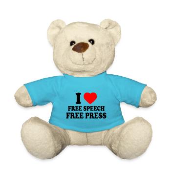 i love free speech free press - Nounours - bleu outremer - Devant
