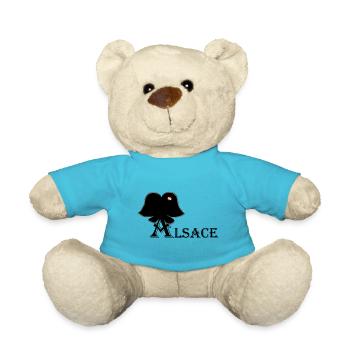 Alsace headdress - Teddy Bear - atoll blue - Front