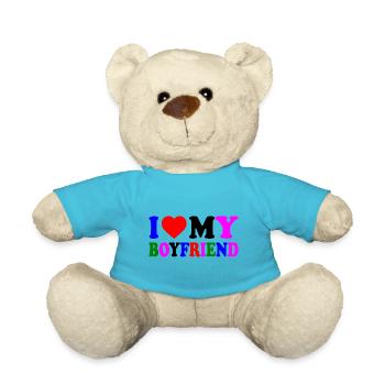 I love my boyfriend - Teddy - Atollblau - Vorne