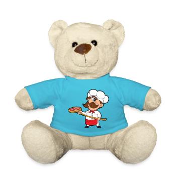 Pizza Baker Pizzeria Italy - Teddy Bear - atoll blue - Front