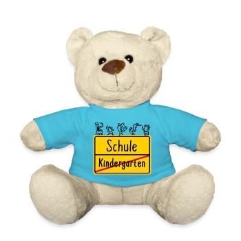Inscription retour à l'école école maternelle signe - Nounours - bleu outremer - Devant