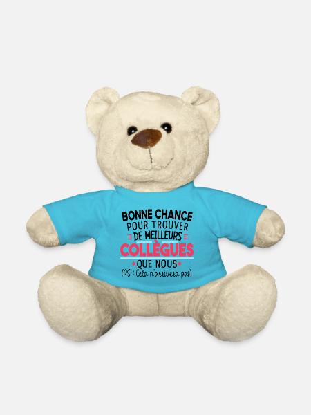 Collègue Collègues Cadeau Départ Retraite Humour - Nounours - bleu outremer