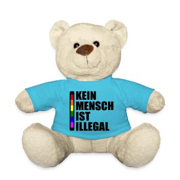 Kein mensch ist illegal - Teddy - Atollblau - Vorne