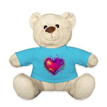 Valentine's Day | Colorful Heart | Colorful Heart - Teddy Bear - atoll blue - Front