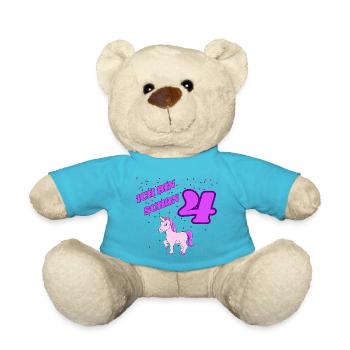 ICH BIN SCHON 4 Geburtstag - Teddy - Atollblau - Vorne