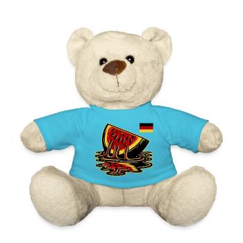 Deutsche Fahne Melone schwarz-rot-gold Flagge - Teddy - Atollblau - Vorne