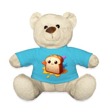 Brot Toast Sandwich niedliches Gesicht Bäcker - Teddy - Atollblau - Vorne