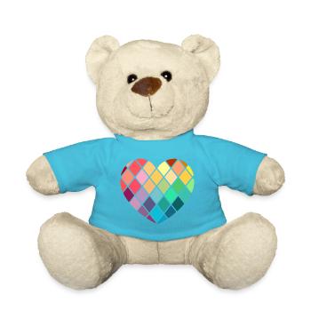 LIEBE - so kostbar wie Diamanten - Teddy - Atollblau - Vorne