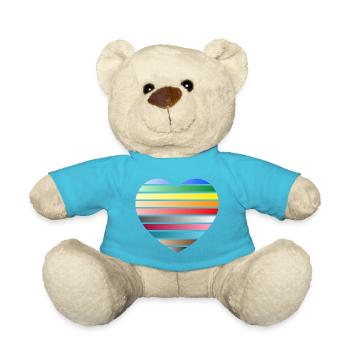 LOVE - rainbow - Teddy Bear - atoll blue - Front